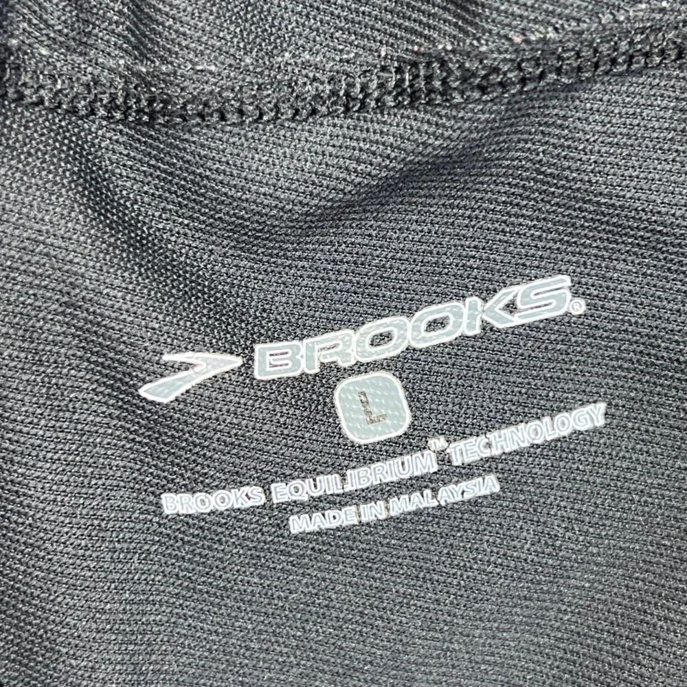 Brooks Track Pants Mens Large Black Athletic Running Active Ankle Zip Pockets